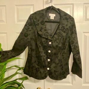 Jackie Jon Black Floral Women's Blazer